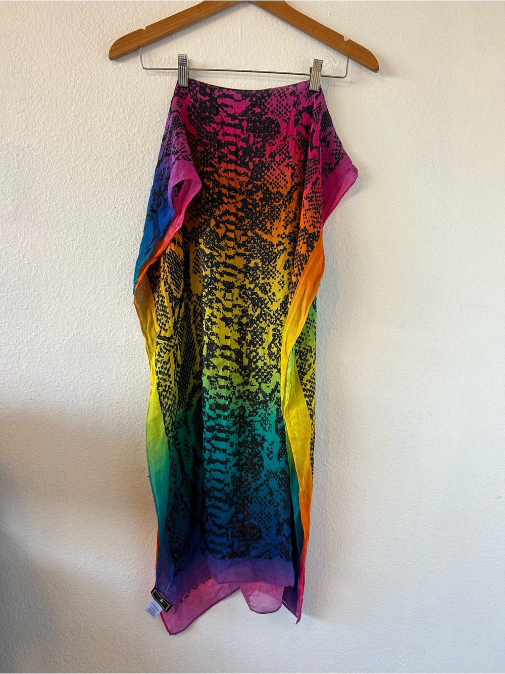 Kurt Geiger London Snake Print 100% Viscose Oblong Scarf in Rainbow OS